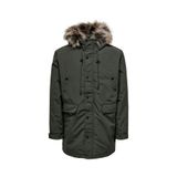 Only & Sons Koyu Yeşil Erkek Mont ONSDREW FUR PARKA OTW