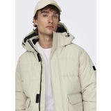 Only & Sons Krem Erkek Mont ONSCARL LIFE QUILTED JACKET NOOS OT