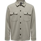 Only & Sons Normal Açık Füme Düz Erkek Gömlek Onsnewkodyl Overshırt Sweat Noos - XL