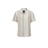 Only & Sons Normal Açık Haki Çizgili Erkek Gömlek ONSCAIDEN SS STRIPE LINEN RESORT SH