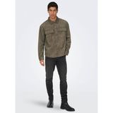 Only & Sons Normal Açık Kahve Erkek Ceket Onsravı Fake Suede Shacket Otw