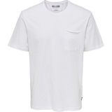 Only & Sons Normal Kalıp Düz Beyaz Erkek T-Shirt - 22022531_Onsroy Reg Ss Slub Pocket