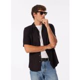 Only & Sons Normal Siyah Düz Erkek Gömlek ONSDASH LIFE REG SOLID VISC RES SS