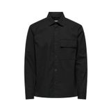 Only & Sons Normal Siyah Düz Erkek Gömlek ONSHARPER RIPSTOP WORKER OVERSHIRT