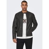 Only & Sons Normal Siyah Erkek Ceket Onsmıke Pu Racer Jacket Otw Noos