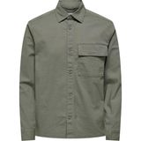Only & Sons Normal Yeşil Düz Erkek Gömlek Onsharper Rıpstop Worker Overshırt - XL