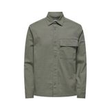 Only & Sons Normal Yeşil Düz Erkek Gömlek ONSHARPER RIPSTOP WORKER OVERSHIRT