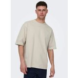 Only & Sons O Yaka Baskılı Açık Bej Erkek T-Shirt ONSLES CLASSIQUES RLX SS TEE