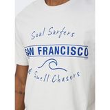 Only & Sons O Yaka Baskılı Gri Erkek T-Shirt Onsasher Reg Ss Tee - M