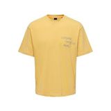 Only & Sons O Yaka Baskılı T-Shirt Onsmanı Lıfe Rlx Hıdeout Ss Tee, XL, 5003117745, Turuncu, Erkek