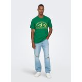 Only & Sons O Yaka Baskılı Yeşil Erkek T-Shirt Onsasher Reg Ss Tee - XL