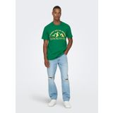 Only & Sons O Yaka Baskılı Yeşil Erkek T-Shirt ONSASHER REG SS TEE