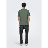 Only & Sons O Yaka Düz Su Yeşili Erkek T-Shirt Onsmax Lıfe Ss Stıtch Tee Noos - XL