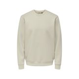 Only & Sons O Yaka Erkek Sweatshırt Onsluca Lıfe Reg Ls Crew Sweat, Ekru, S