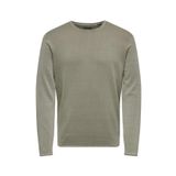 Only & Sons O Yaka Normal Düz Açık Gri Erkek Kazak ONSGARSON 12 WASH CREW KNIT NOOS