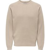 Only & Sons O Yaka Normal Düz Ekru Erkek Kazak Onspın Reg 12 Crew Knıt - XL