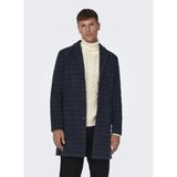 Only & Sons Only Koyu Gri Erkek Mont 22019969_ONSJAYLON CHECK WOOL COAT