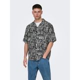 Only & Sons Only&sons Erkek Rahat Kesim Desenli Yazlık Gömlek 22028514 - Siyah
