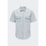Only & Sons Onsbane 9181 Gua Dnm Ss Shırt Erkek Mavi Denim Gömlek - 22029181 - XS