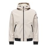 ONLY & SONS Onsbowie Softshell Bomber OTW Softshell erkek montu, Gümüş Astar, XXL