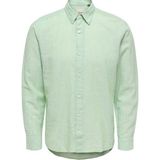 Only & Sons Onscaıden Lıfe Ls Solıd Lınen Blend Noos Erkek Yeşil Gömlek - 22012321 - XL