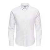 Only & Sons Onscaıden Lıfe Ls Solıd Lınen Shırt Noos Erkek Beyaz Gömlek - 22012321