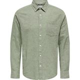 Only & Sons Onscaıden Lıfe Reg Ls 1 Pkt Shırt Noos Taş - Yeşil