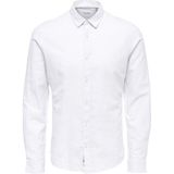 Only & Sons Onscaiden Ls Solid Linen Shirt Noos Erkek Gömlek - 2XL - Beyaz