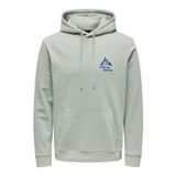 Only & Sons Onscarl Reg Mountain Sweat Hoodie Gri Erkek Sweatshirt