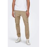 Only & Sons Onscarter 22028434 Camel Paçaları Lastikli Pamuklu Erkek Kargo Pantolon
