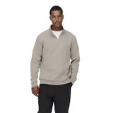 ONLY & SONS Onsceres yarım fermuarlı erkek sweatshirt, Gümüş Astar, XXL