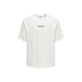 Only & Sons Onscurated Rlx Prınt Ss Tee Tr T-Shirt, S, OS22039102, Beyaz, Erkek