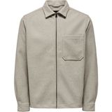 Only & Sons Onsdal Ovr Zıp Ls Shırt Erkek Gri Uk Gömlek - 22026312 - 2XL