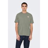 Only & Sons Onsdawson Erkek Regular Fit Kısa Kollu T-Shirt | Günlük Kullanım - Açık Yeşil - XL
