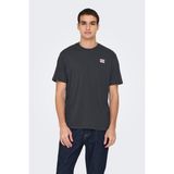 Only & Sons Onsdawson Erkek Regular Fit Kısa Kollu T-Shirt | Günlük Kullanım - Antrasit