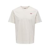 ONLY & SONS Onsdawson Reg Ss Tee Vd erkek tişörtü, Cloud Dancer., L