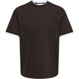 Only & Sons Onsdean Rlx Ss Double Layer Tee Erkek Kahverengi T-Shirt - 22041397 - M