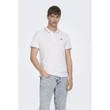 Only & Sons Onsfletcher Pamuklu Regular Fit Düğmeli Polo Yaka T Shirt Erkek Polo Yaka T Shirt 22024827 - Beyaz - 2XL