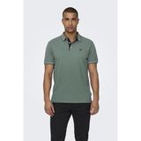 Only & Sons Onsfletcher Pamuklu Regular Fit Düğmeli Polo Yaka T Shirt Erkek Polo Yaka T Shirt 22024827 - Koyu Yeşil