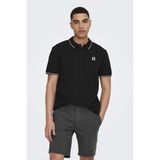 Only & Sons Onsfletcher Pamuklu Regular Fit Düğmeli Polo Yaka T Shirt Erkek Polo Yaka T Shirt 22024827 - Siyah - 2XL