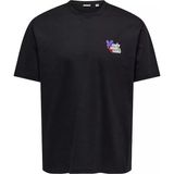 Only & Sons Onsfleuri Life Flower Rlx Ss Tee Erkek T-Shirt Siyah (22037619) - M