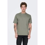 Only & Sons Onsfred % 100 Pamuk Relaxed Fit Bisiklet Yaka T Shirt Erkek T Shirt 22022532 - Açık Haki - 2XL