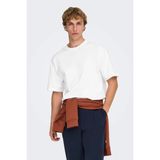 Only & Sons Onsfred % 100 Pamuk Relaxed Fit Bisiklet Yaka T Shirt Erkek T Shirt 22022532 - Ekru