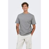 Only & Sons Onsfred % 100 Pamuk Relaxed Fit Bisiklet Yaka T Shirt Erkek T Shirt 22022532 - Füme