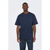 Only & Sons Onsfred % 100 Pamuk Relaxed Fit Bisiklet Yaka T Shirt Erkek T Shirt 22022532 - Lacivert