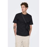 Only & Sons Onsfred % 100 Pamuk Relaxed Fit Bisiklet Yaka T Shirt Erkek T Shirt 22022532 - Siyah