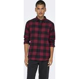 ONLY & SONS ONSGUDMUND ERKEK KARELİ GÖMLEK BORDO
