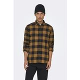 ONLY & SONS ONSGUDMUND ERKEK KARELİ GÖMLEK HARDAL