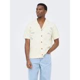 Only & Sons ONSJAM LIFE REG SS SHIRT KNIT Erkek Beyaz Hırka, M Beden