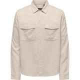 Only & Sons Onskarı Ls Shırt Vısc Lın 0075 Erkek Keten Gömlek - White